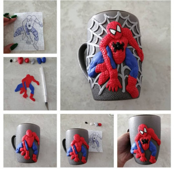 Человек-паук/spider-man мастер-класс из полимерной глины. Как слепить человека-паука из глины. Diy