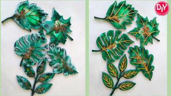 Подстаканники из эпоксидной смолы в форме листьев